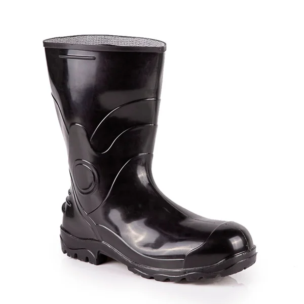 Bota PVC Preta Cano Médio